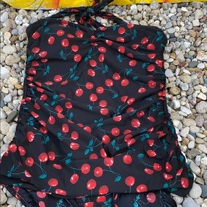 One piece pinup style bathing suit.